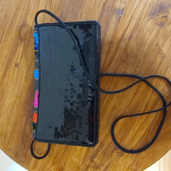 Womens Vibrant Multi-Color Sequin Bling RETRO Vintage EVENING Bag Clutch - Picture 2 of 7